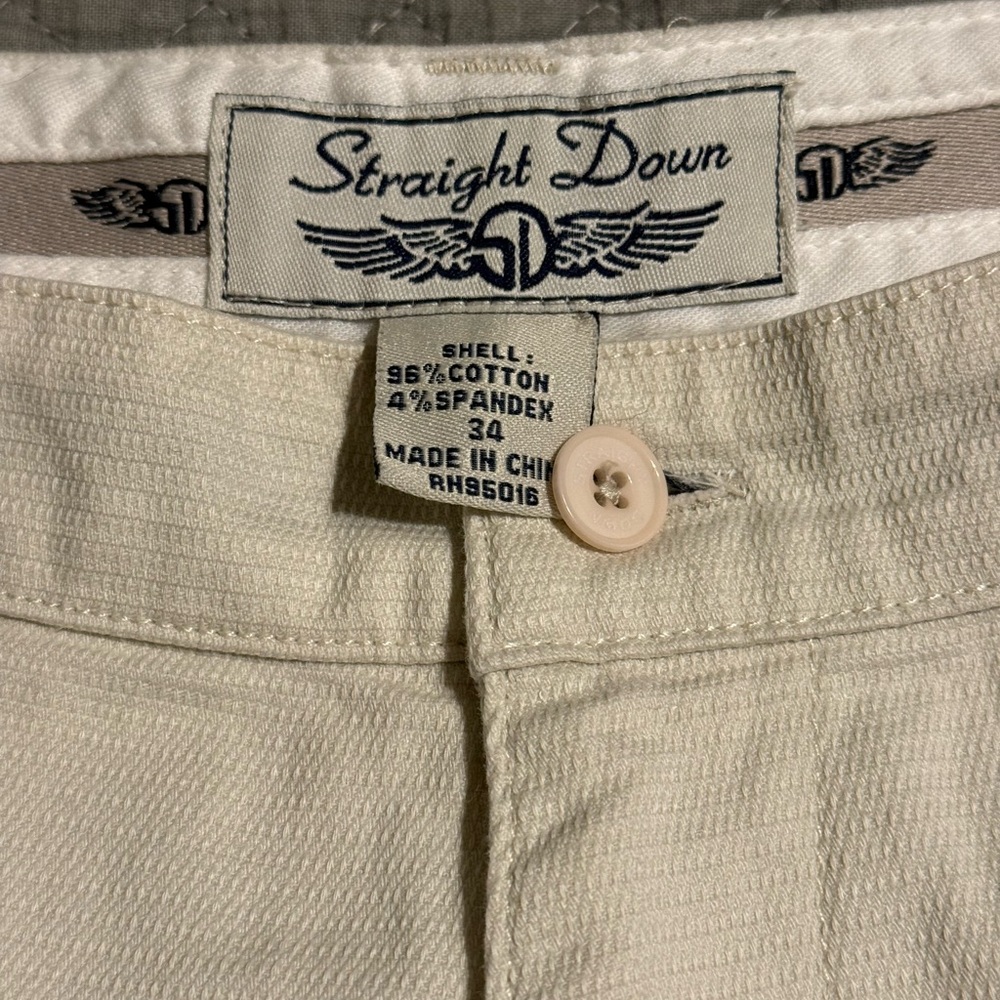 Straight Down Mens Beige Shorts Size 34